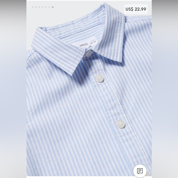 MANGO Regular-fit Oxford Striped Shirt - Color Blue/White - Size 12-18 M - Picture 5 of 8